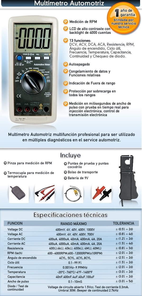 Mult&iacute;metro Automotriz Multifunci&oacute;n