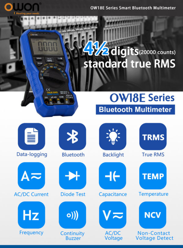 Multímetro Tester Digital+Registrador Owon Bluetooth OW18E - Imagen 9