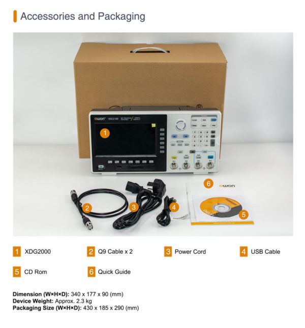 XDG2100 Generador De Funciones Owon 100 MHz 2 CH Modulación - Imagen 6
