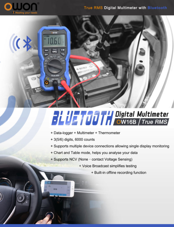 Multímetro Tester Digital+Registrador Owon Bluetooth OW16B - Imagen 12