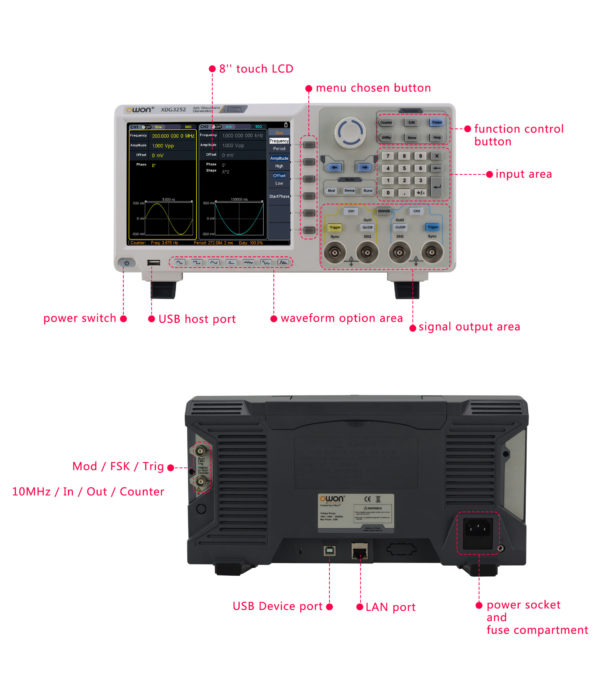 XDG3202 Generador De Funciones Owon 200 Mhz 2 Ch Modulación - Imagen 6