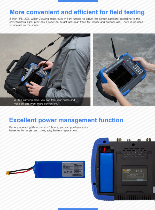 Analizador De Espectro Portátil Owon HSA1016-TG 9Hz-1.5GHz  + Generador Tracking - Imagen 4