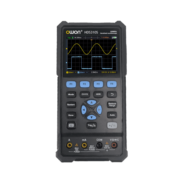 HDS320S - Osciloscopio Digital Portátil + Multímetro + Generador de Funciones Owon / 3 en 1 / 200 MHz 2 CH Pantalla Color 3,5"