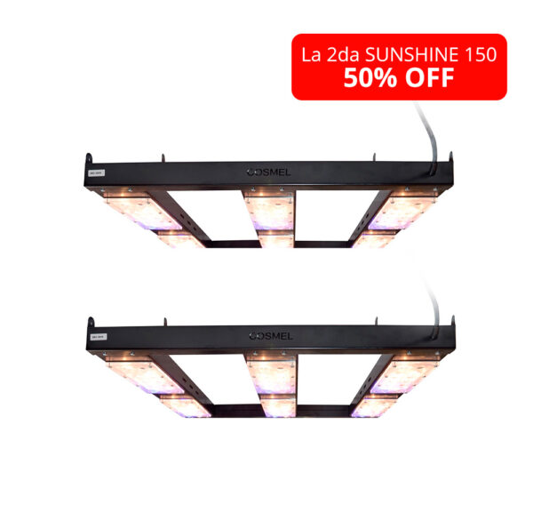 PROMO X2 SUNSHINE 150 Luminaria Panel A Leds Full Espectro 150W Para Cultivo Indoor etapa Crecimiento y Floración