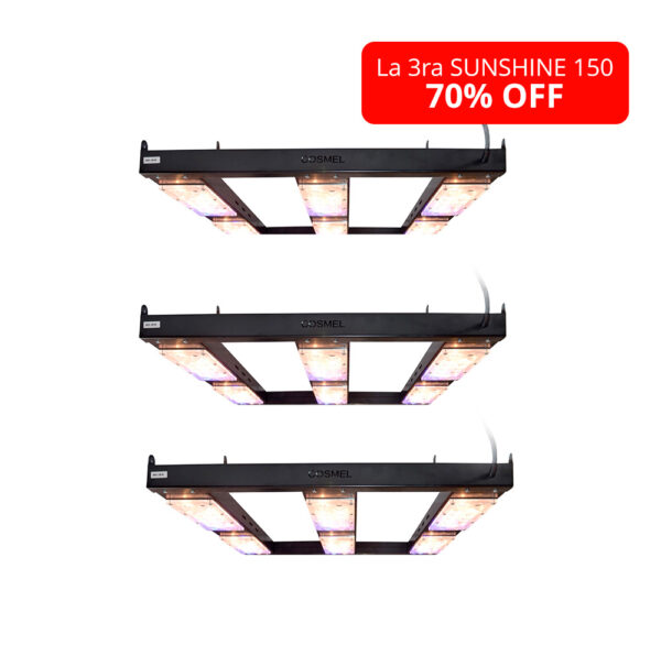 PROMO X3 SUNSHINE 150 Luminaria Panel A Leds Full Espectro 150W Para Cultivo Indoor etapa Crecimiento y Floración